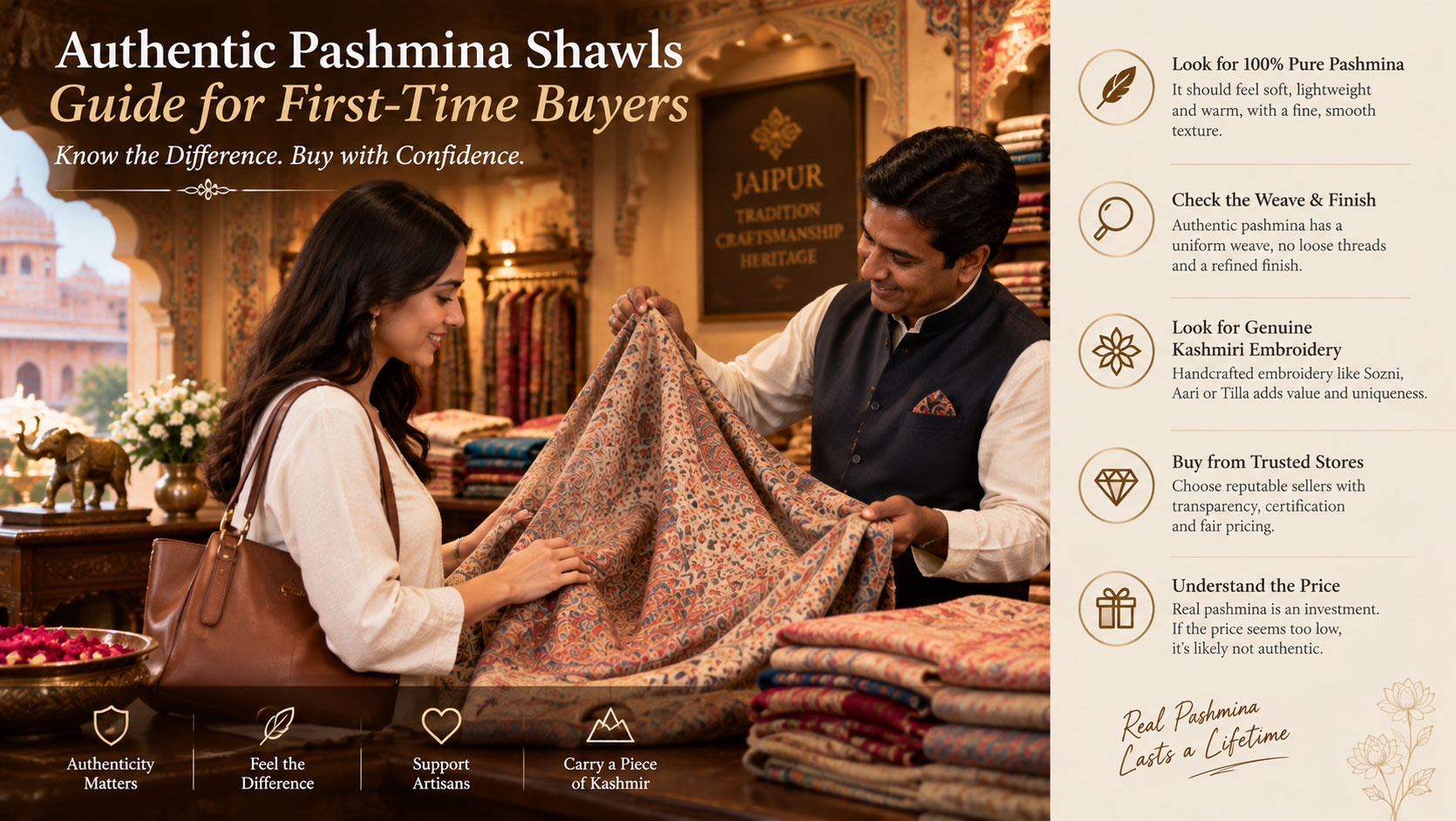 Authentic Pashmina Shawls Guide for First-Time Buyers