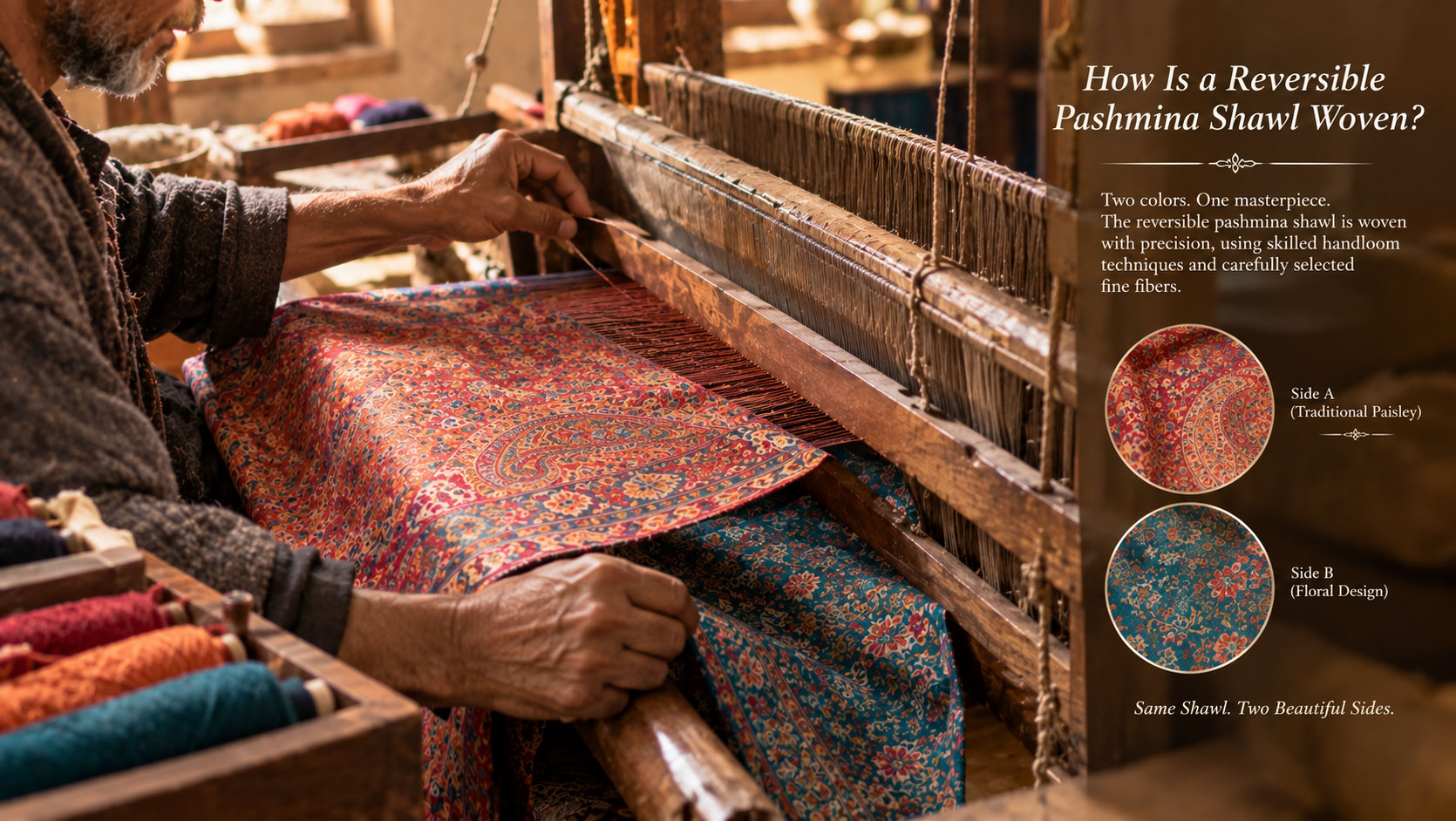 How Is a Reversible Pashmina Shawl Woven?