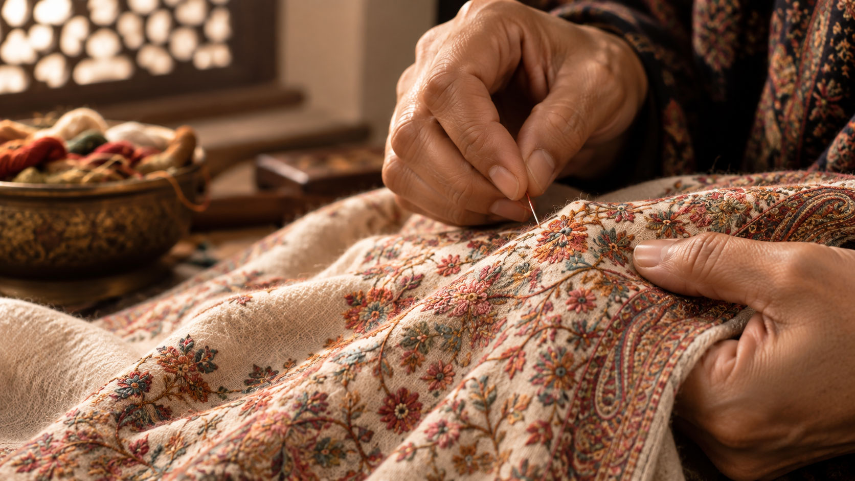 How to Identify Genuine Original Embroidered Kashmiri Shawls