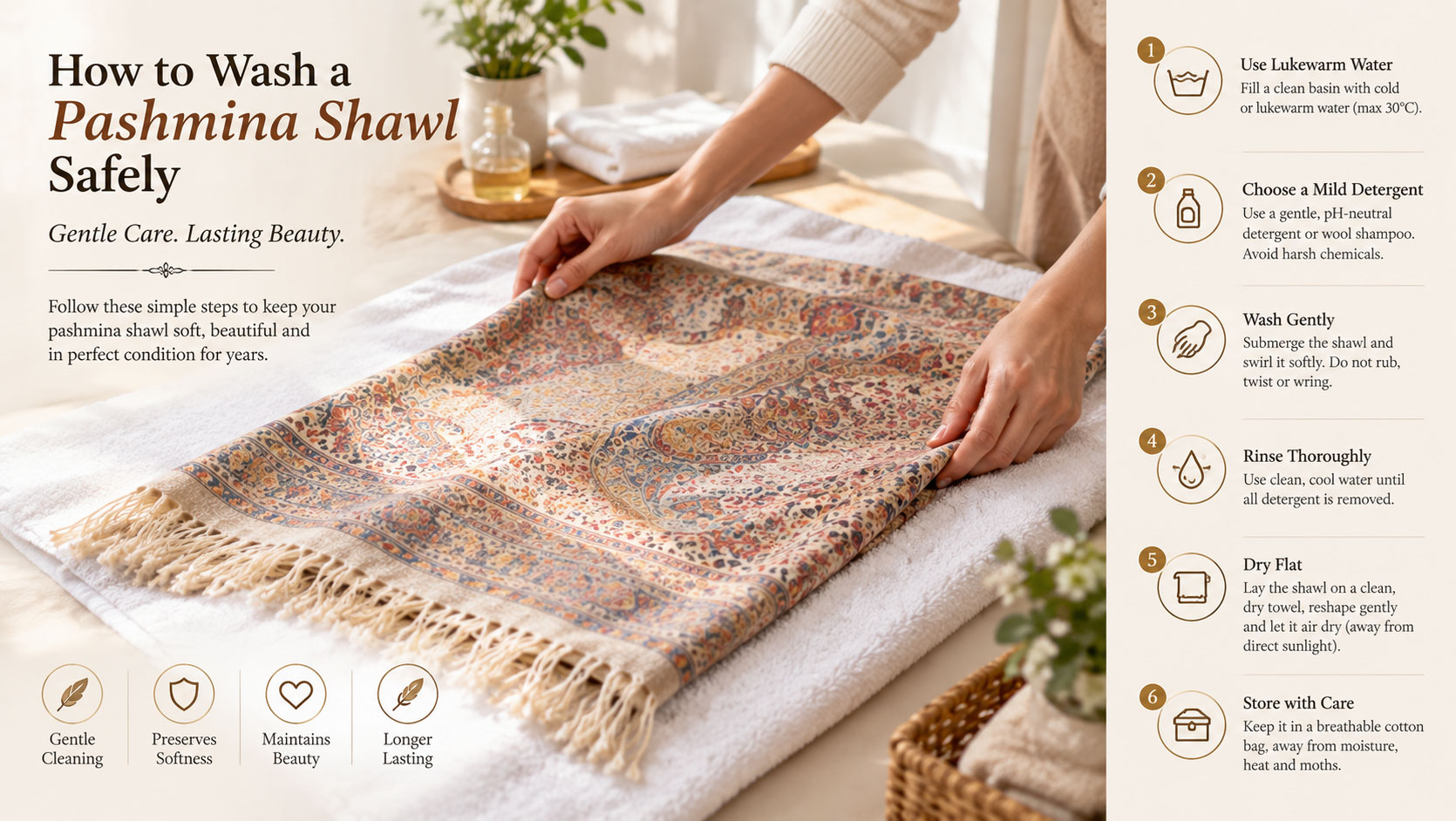 How to Wash a Pashmina Shawl Safely