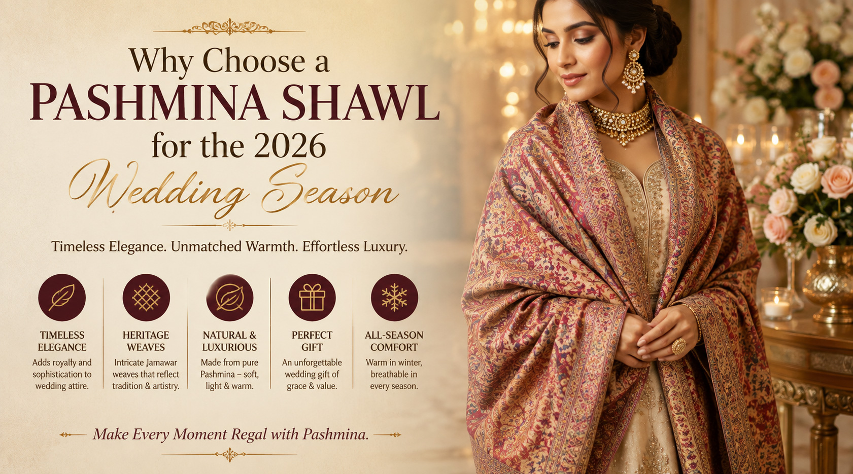 Why Choose a Pashmina Shawl for the 2026 Wedding Season | Akee International Jaipur