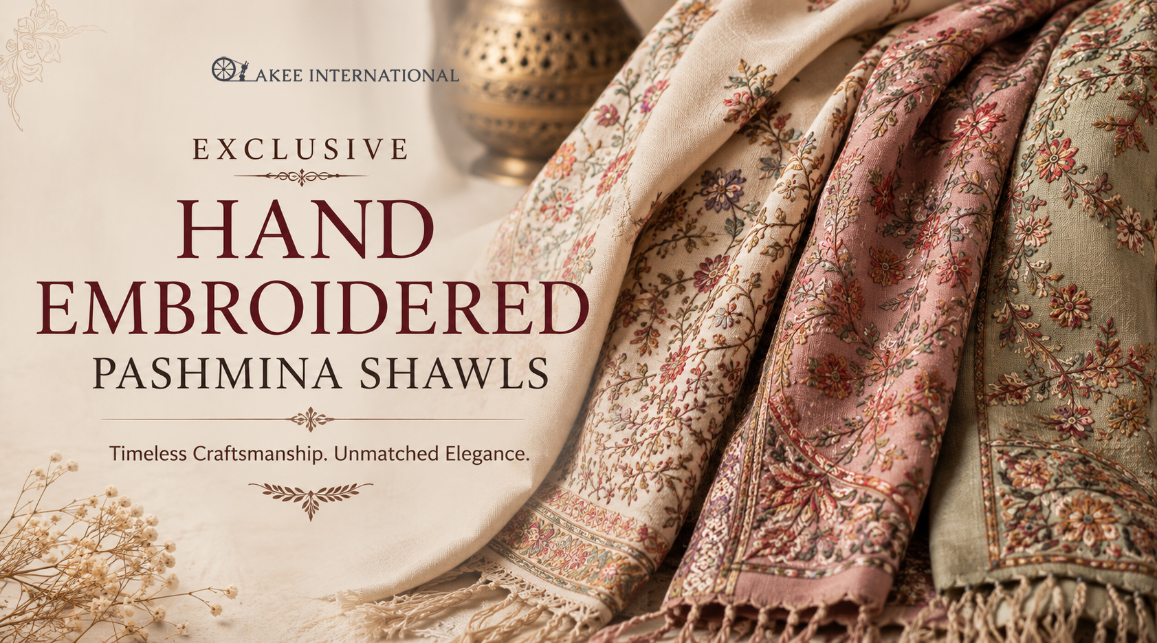 Exclusive Hand Embroidered Pashmina Shawls