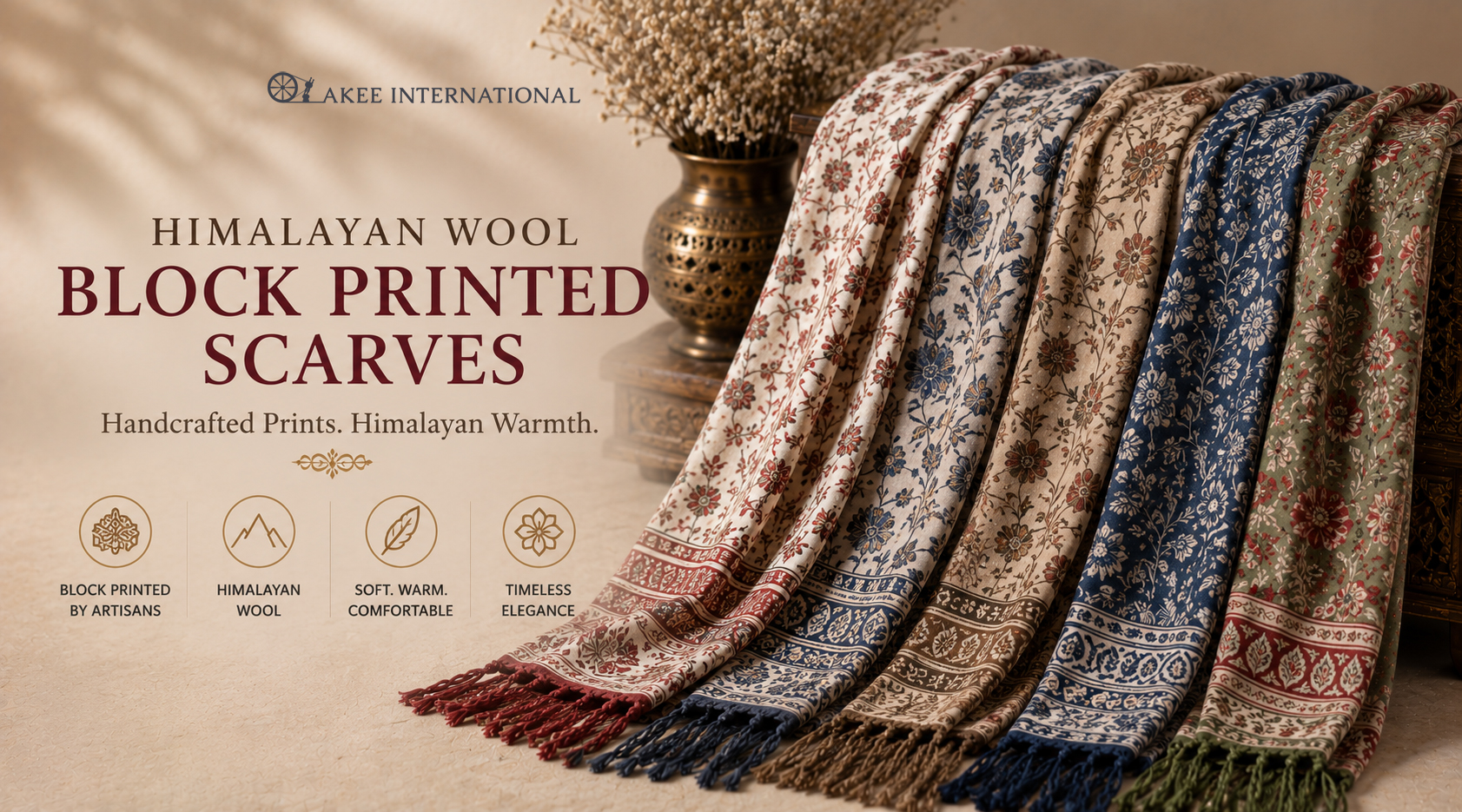 Himalayan Wool Block Printed Scarfs