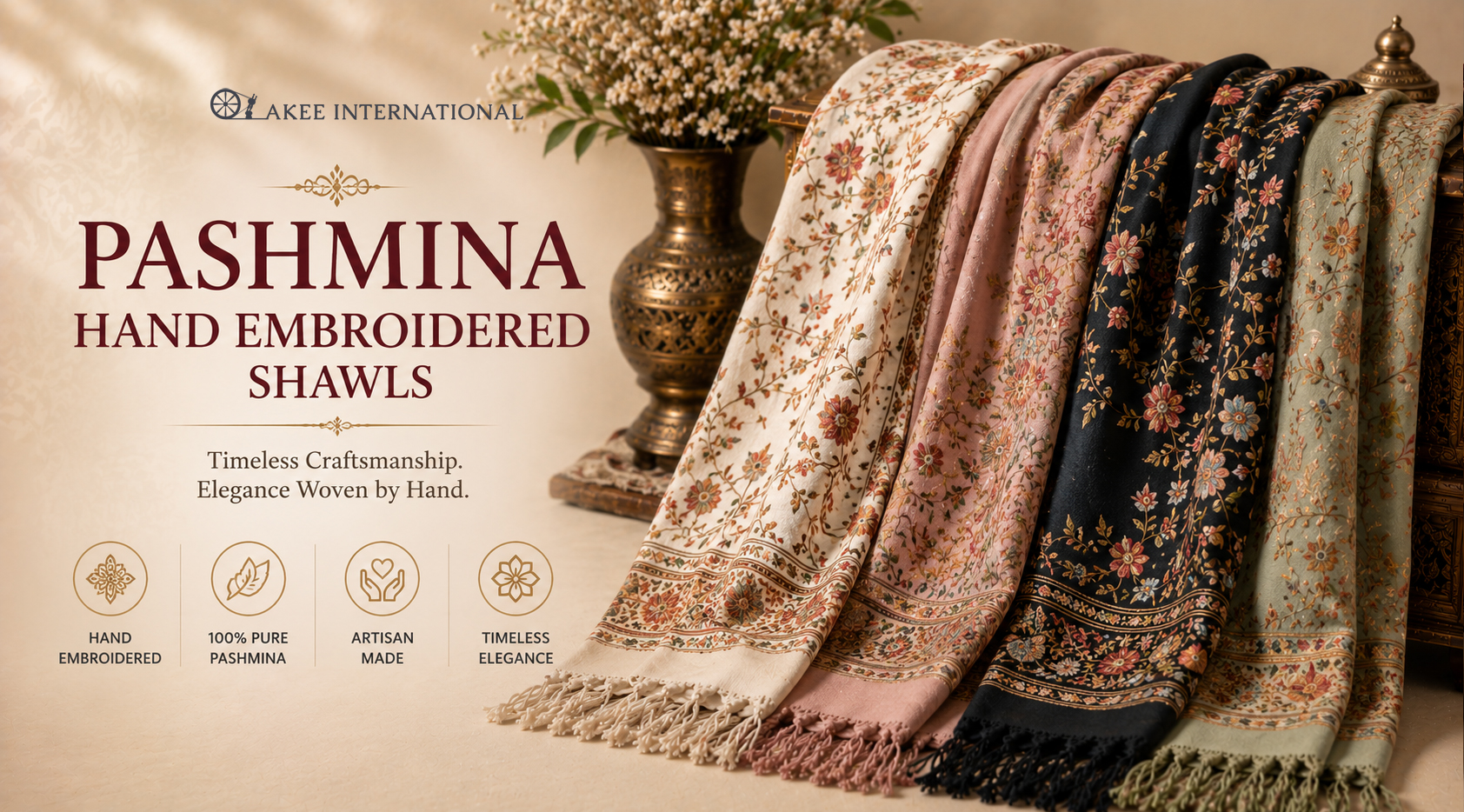 Pashmina Hand Embroidered Shawls