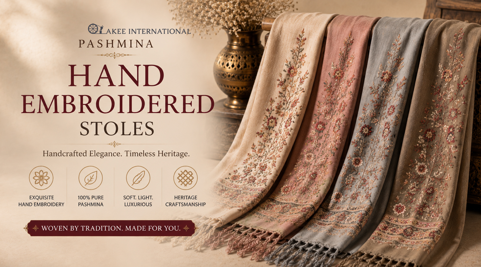 Pashmina Hand Embroidered Stoles