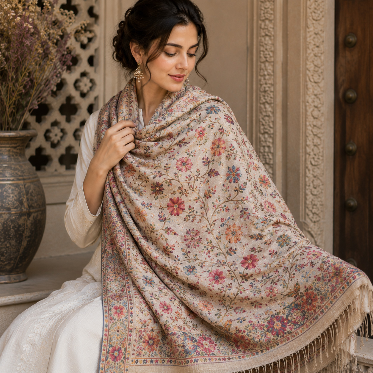 Pashmina Hand Embroidered Stoles | Akee Intenational