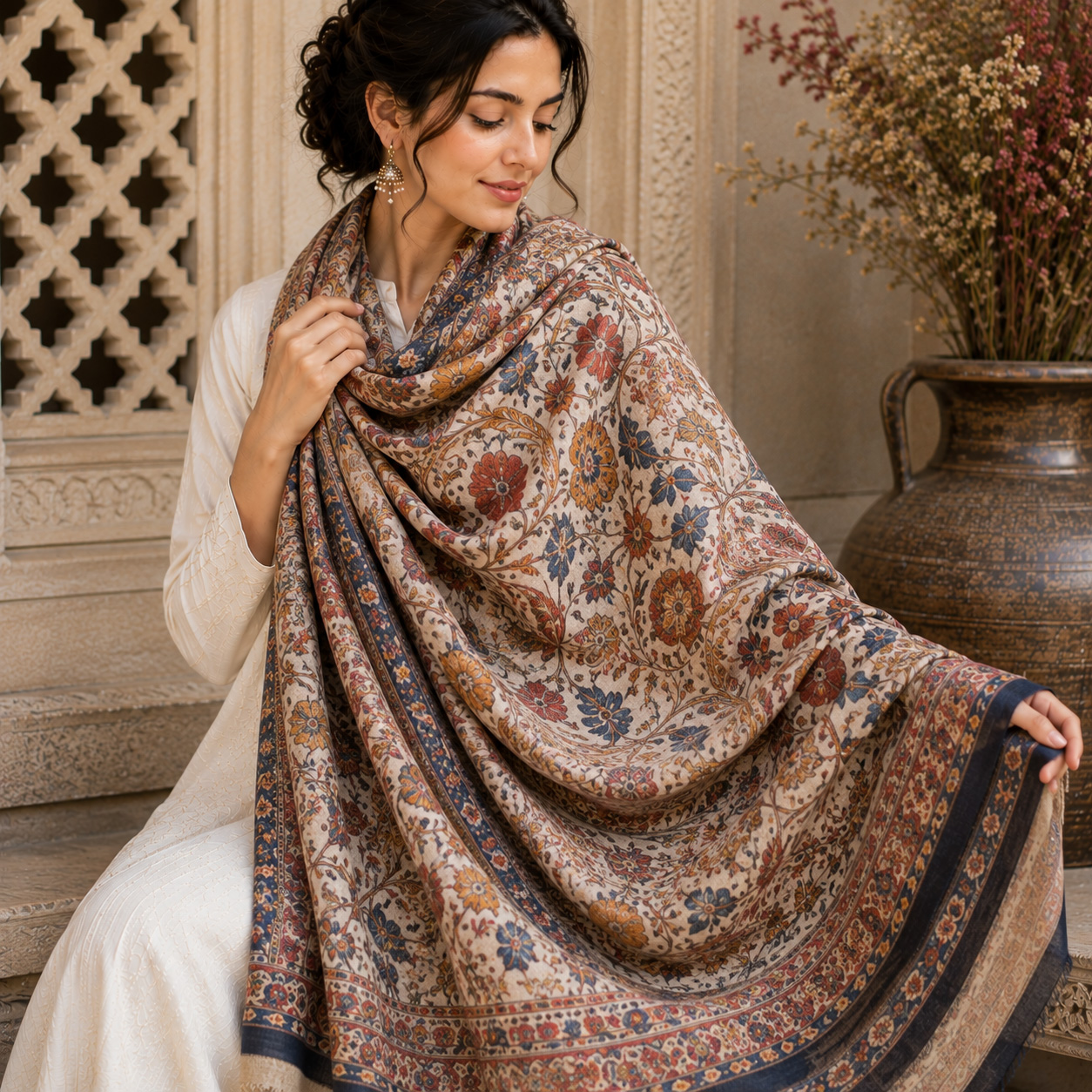 Wool Designer Printed Scarfs | Akee Intenational