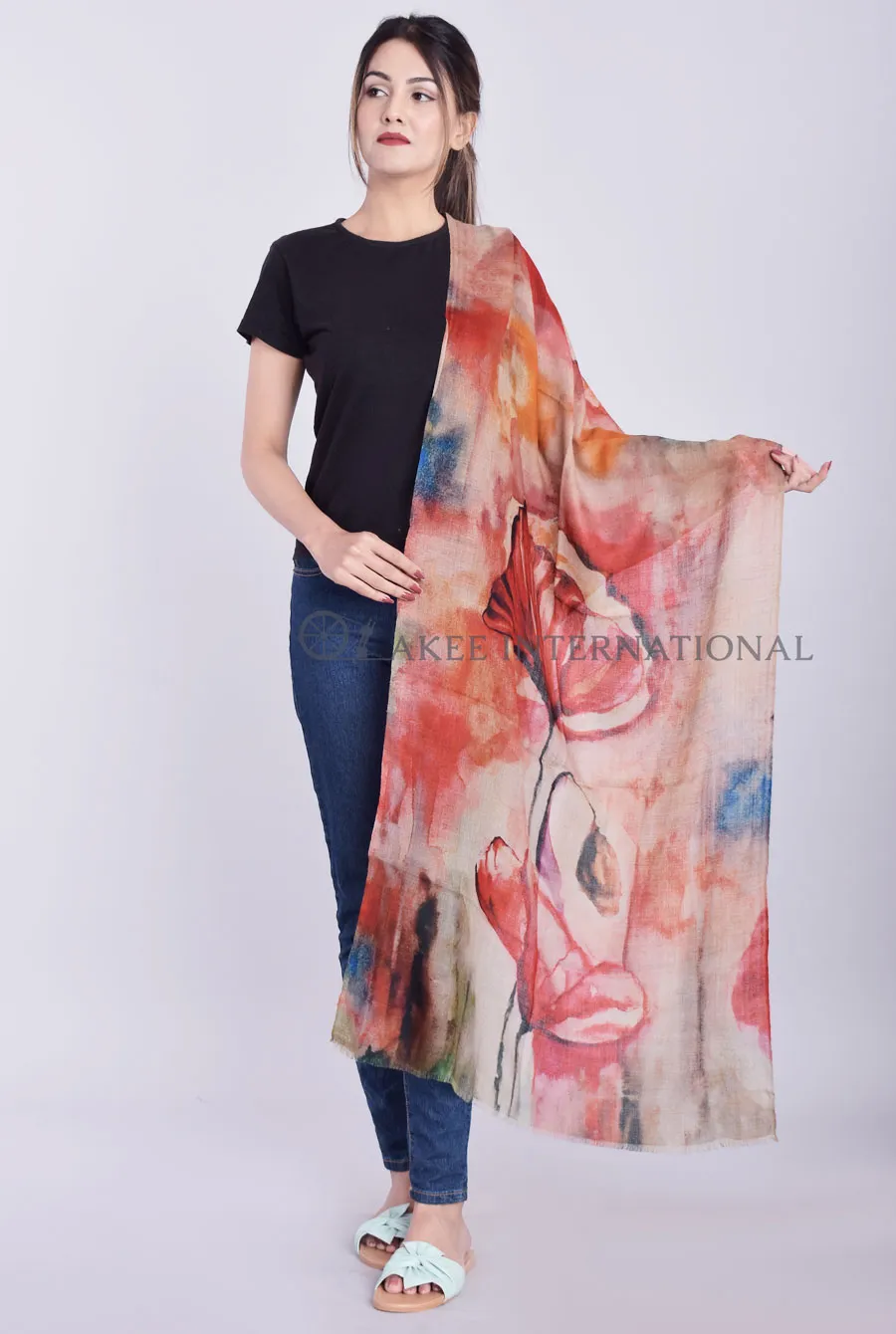 Elegant Modern Digital Pashmina Scarf | Akee International