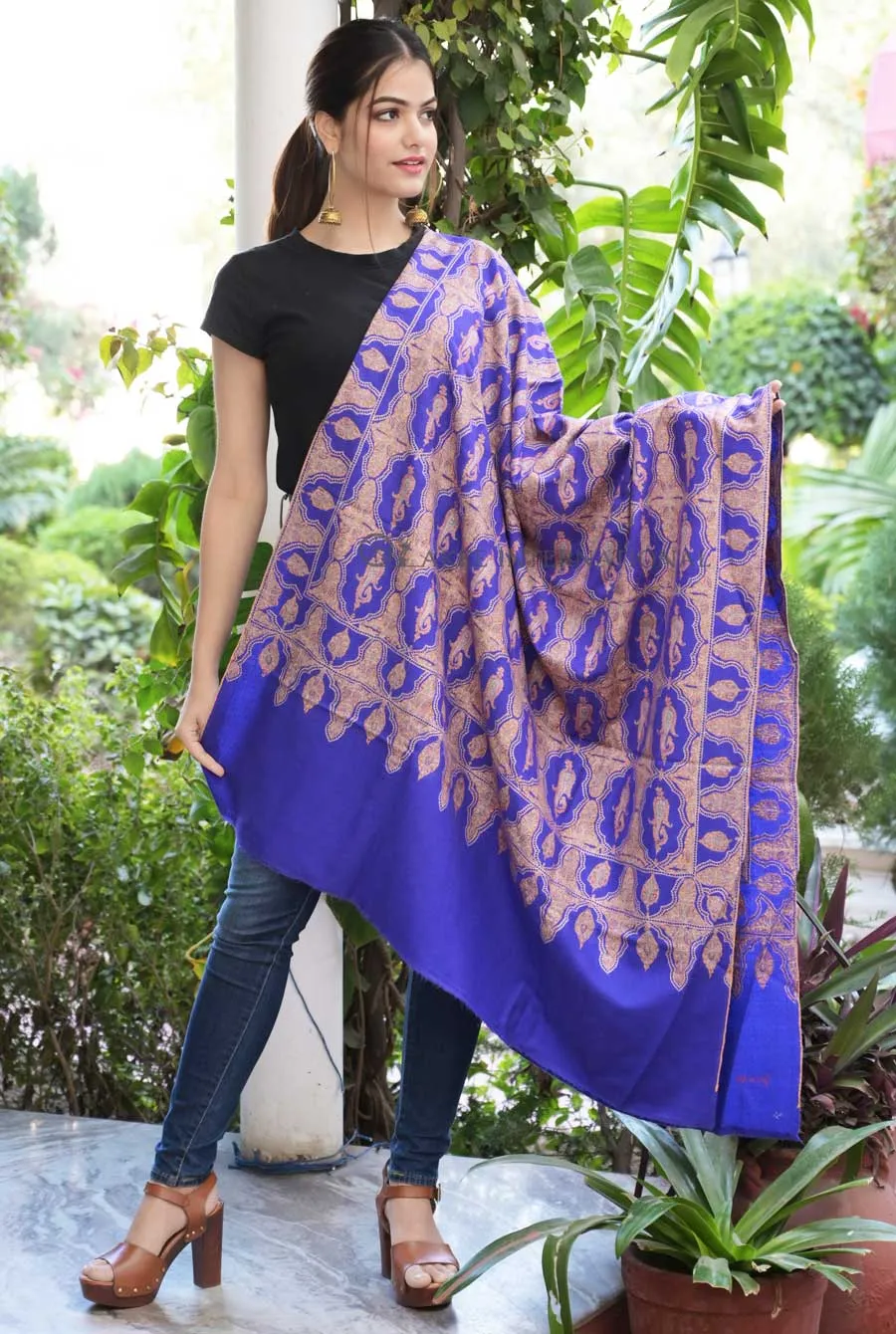 Bahaar Pashm Luxury Hand Embroidered Pashmina Shawl