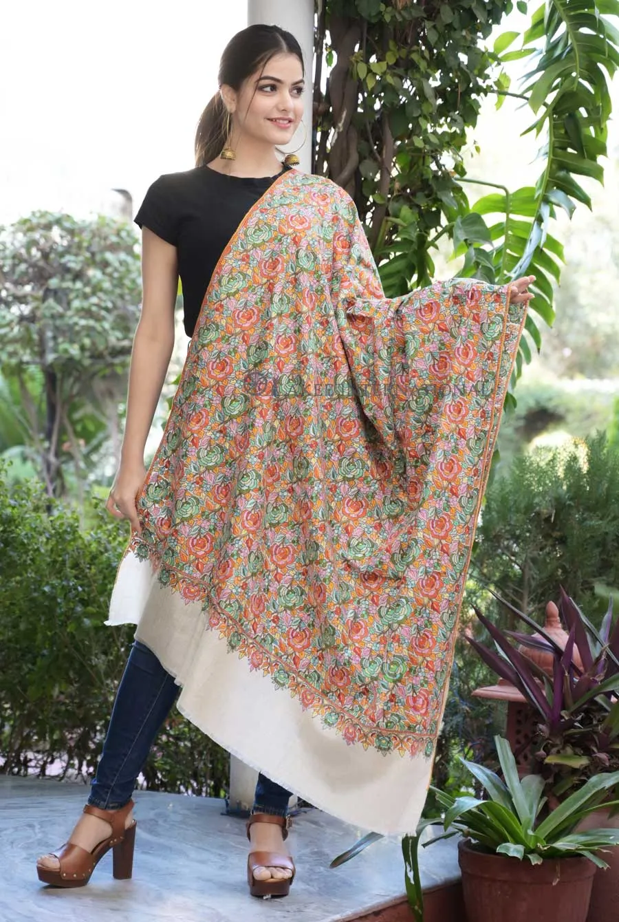 Sozankar Shawl Heritage Kashmiri Pashmina | Hand Embroidered