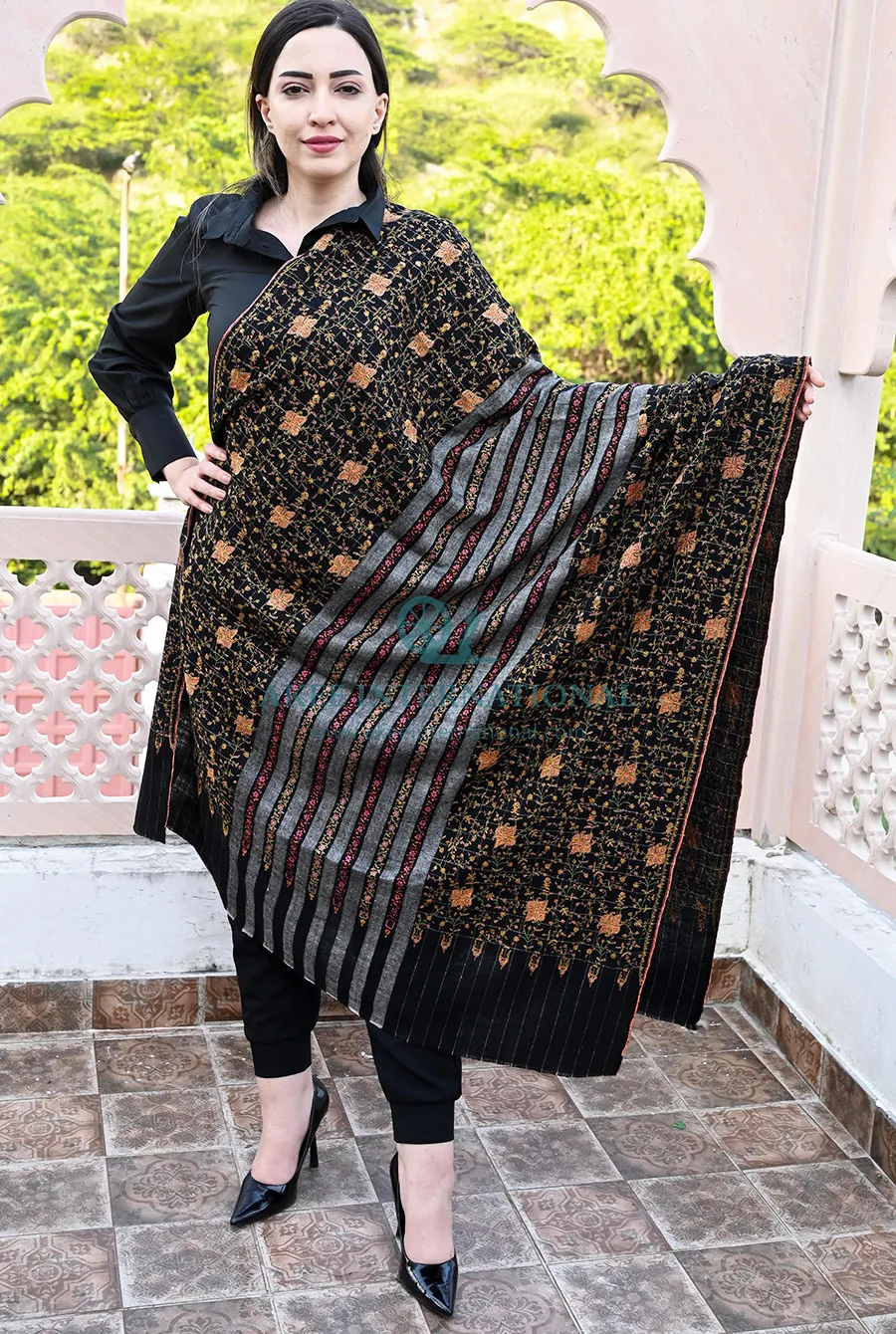 Dal-e-Noor Heritage Pashmina Shawl | Hand Embroidered Kashmiri Shawl