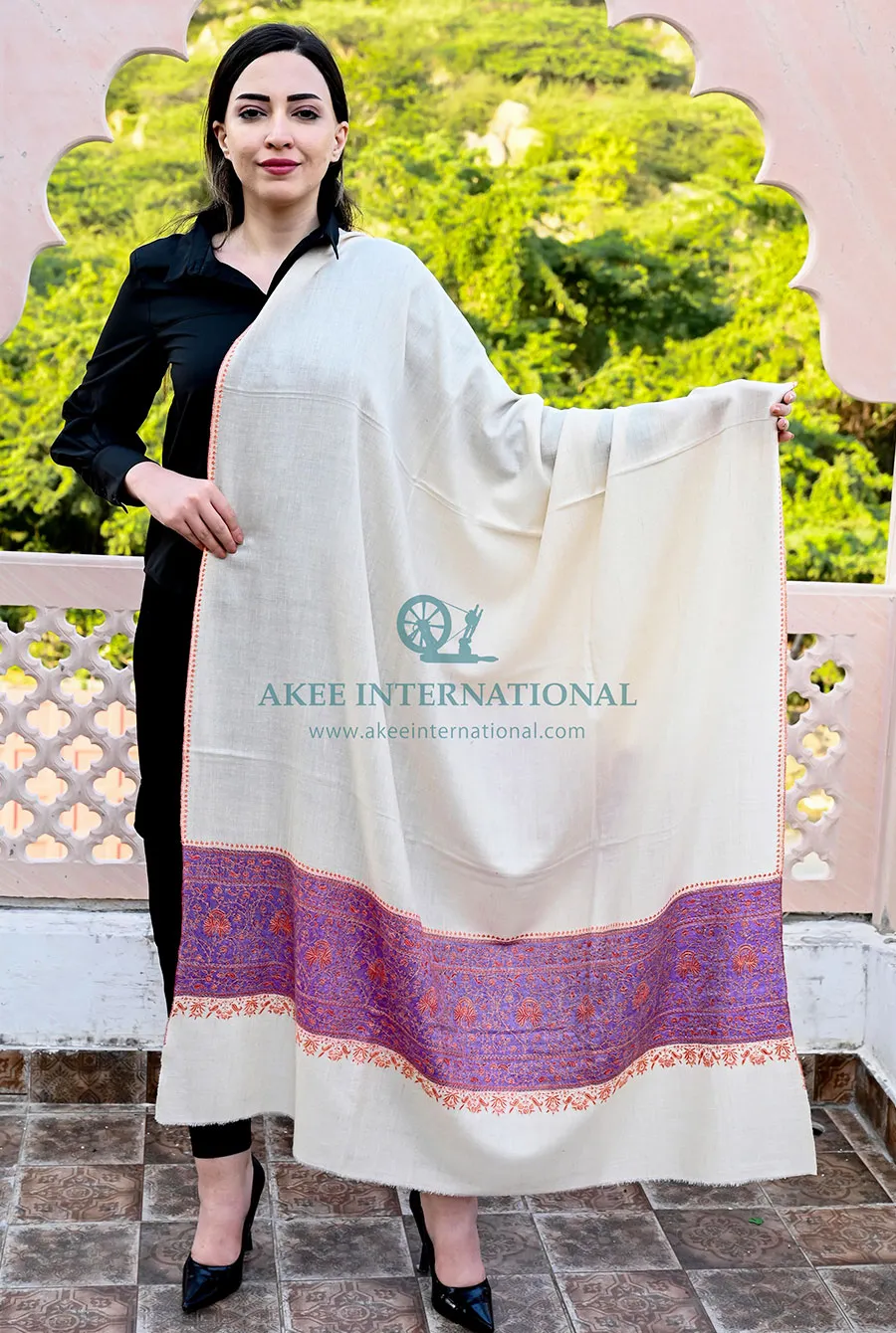 Nishat Legacy Royal Pashmina Shawl | Kashmiri Hand Embroidered Shawl