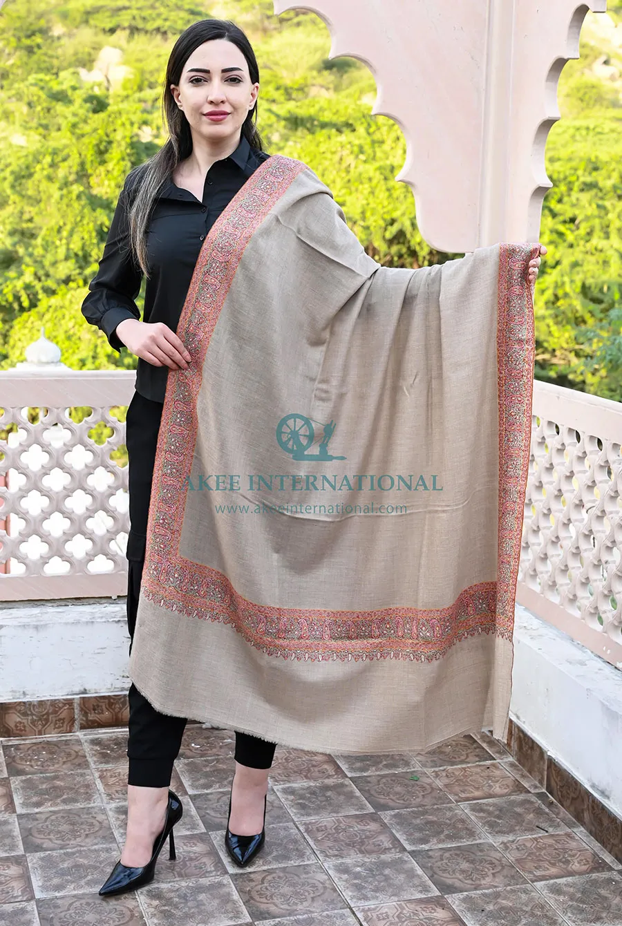 Harmukh Threads Heritage Pashmina Shawl | Hand Embroidered Kashmiri Shawl