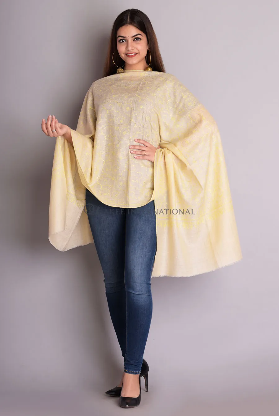 Luxury Heritage Hand Embroidered Pashmina Stole | Akee International