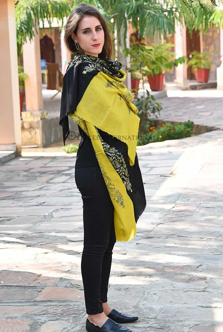 Needle Noor Kashmiri Embroidered Shawl | Akee International