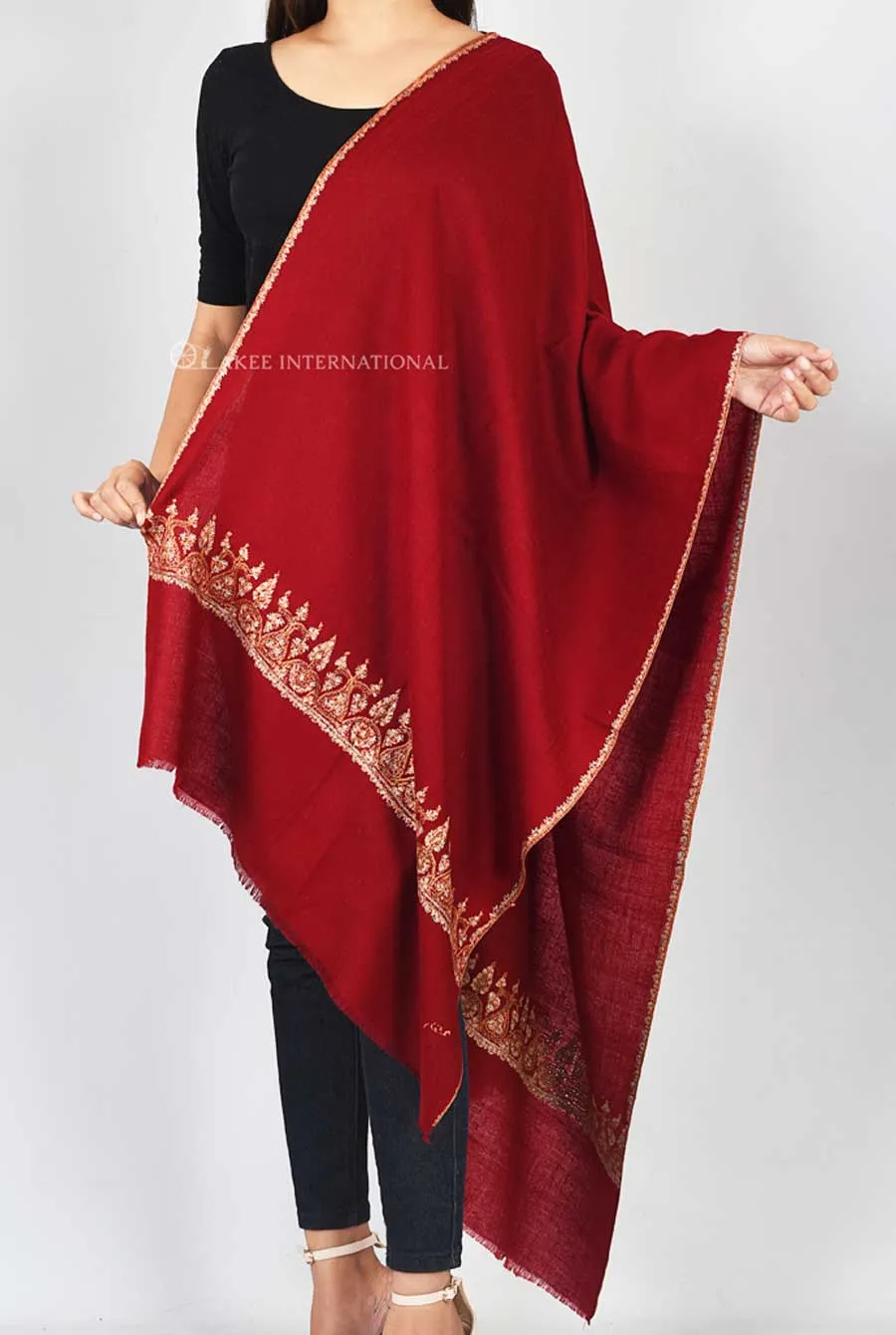 Luxury Heritage Kashmiri Embroidered Pashmina Wrap