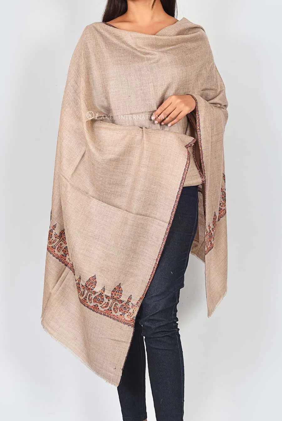 Elegant Designer Kashmiri Embroidered Pashmina Stole