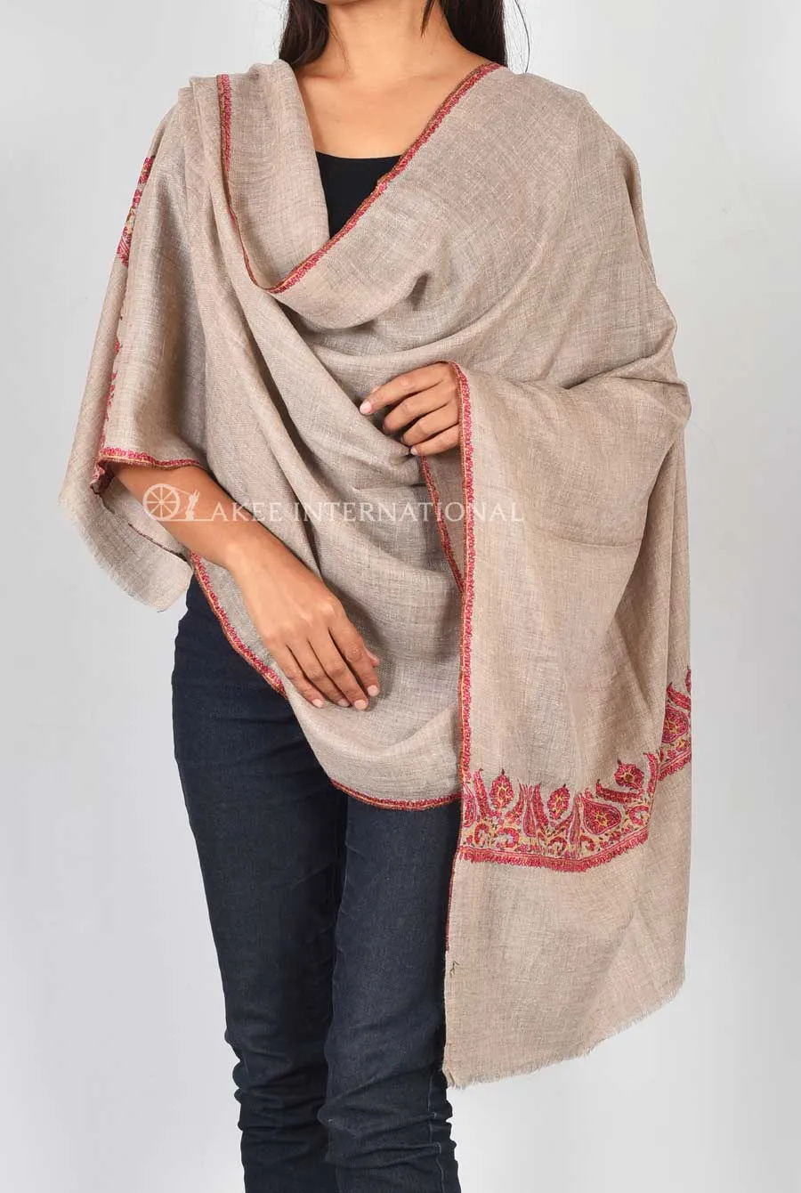 Premium Floral Hand Embroidered Pashmina Stole