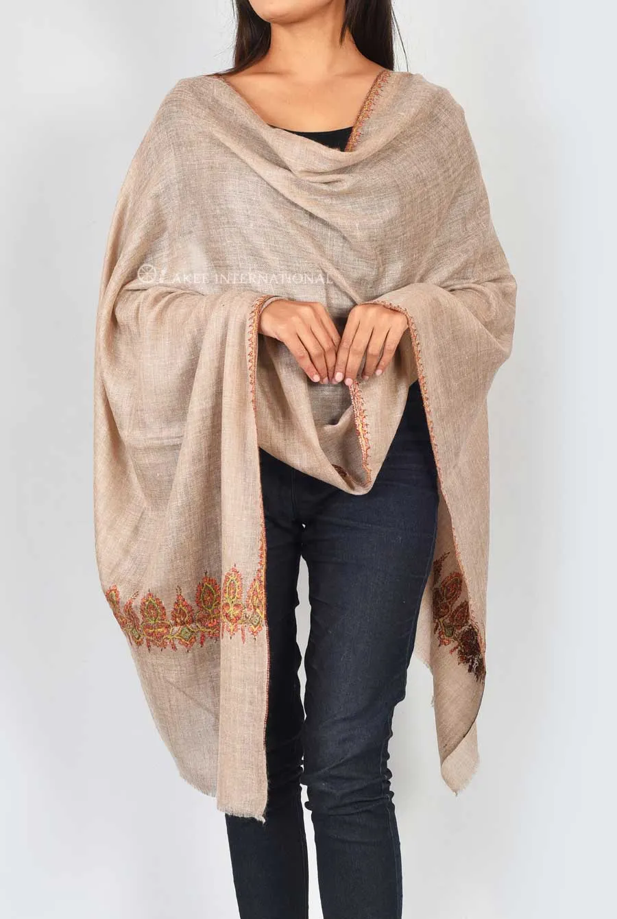 Luxury Heritage Kashmiri Embroidered Wool Stole