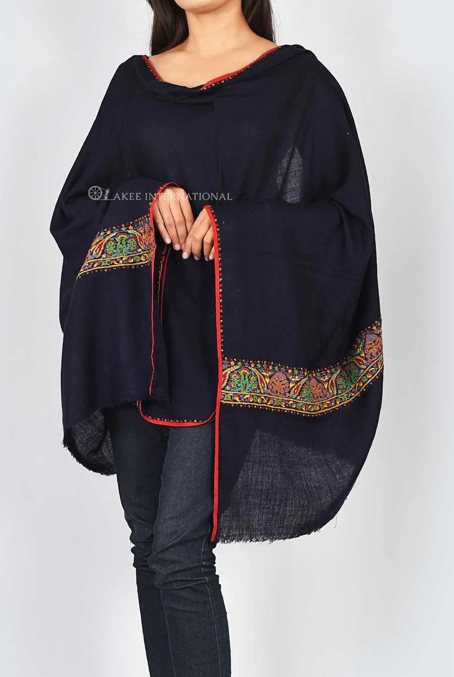 Elegant Kashmiri Floral Embroidered Pashmina Stole