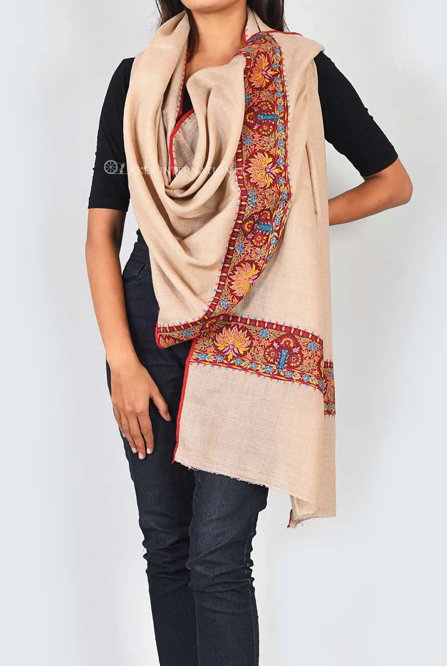 Premium Kashmiri Designer Embroidered Pashmina Stole