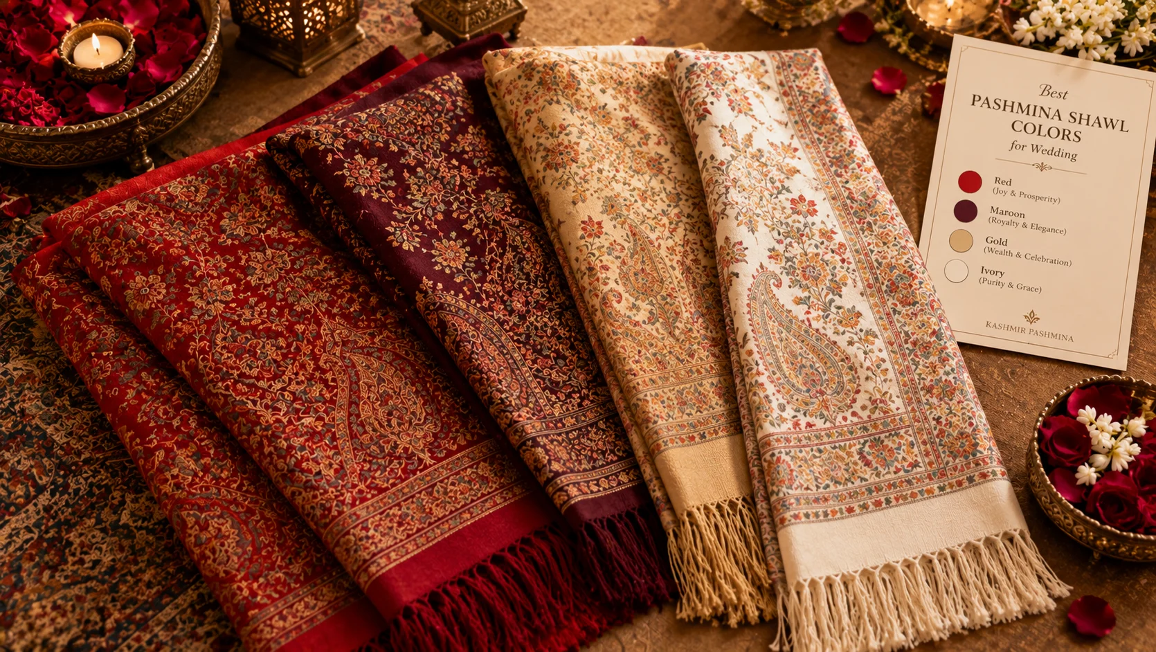 Best Pashmina Shawl Colors for Wedding — Akee International