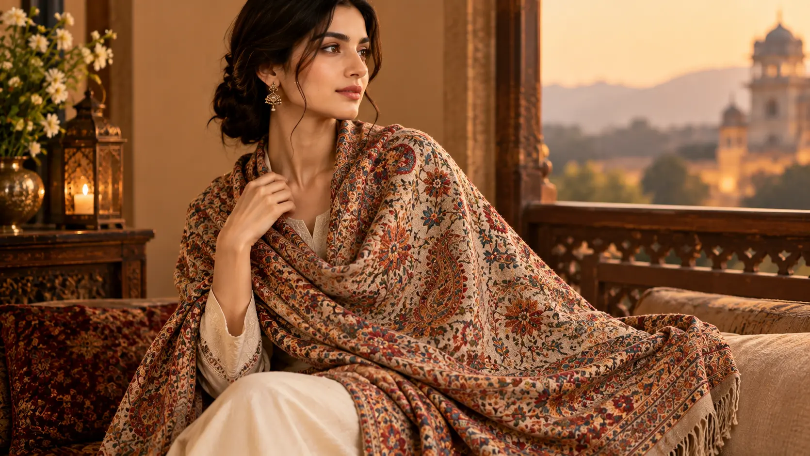 Hand Embroidered Pashmina Wrap — Akee International