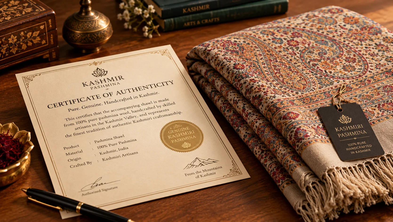 Kashmir Pashmina Certificate of Authenticity — Akee International