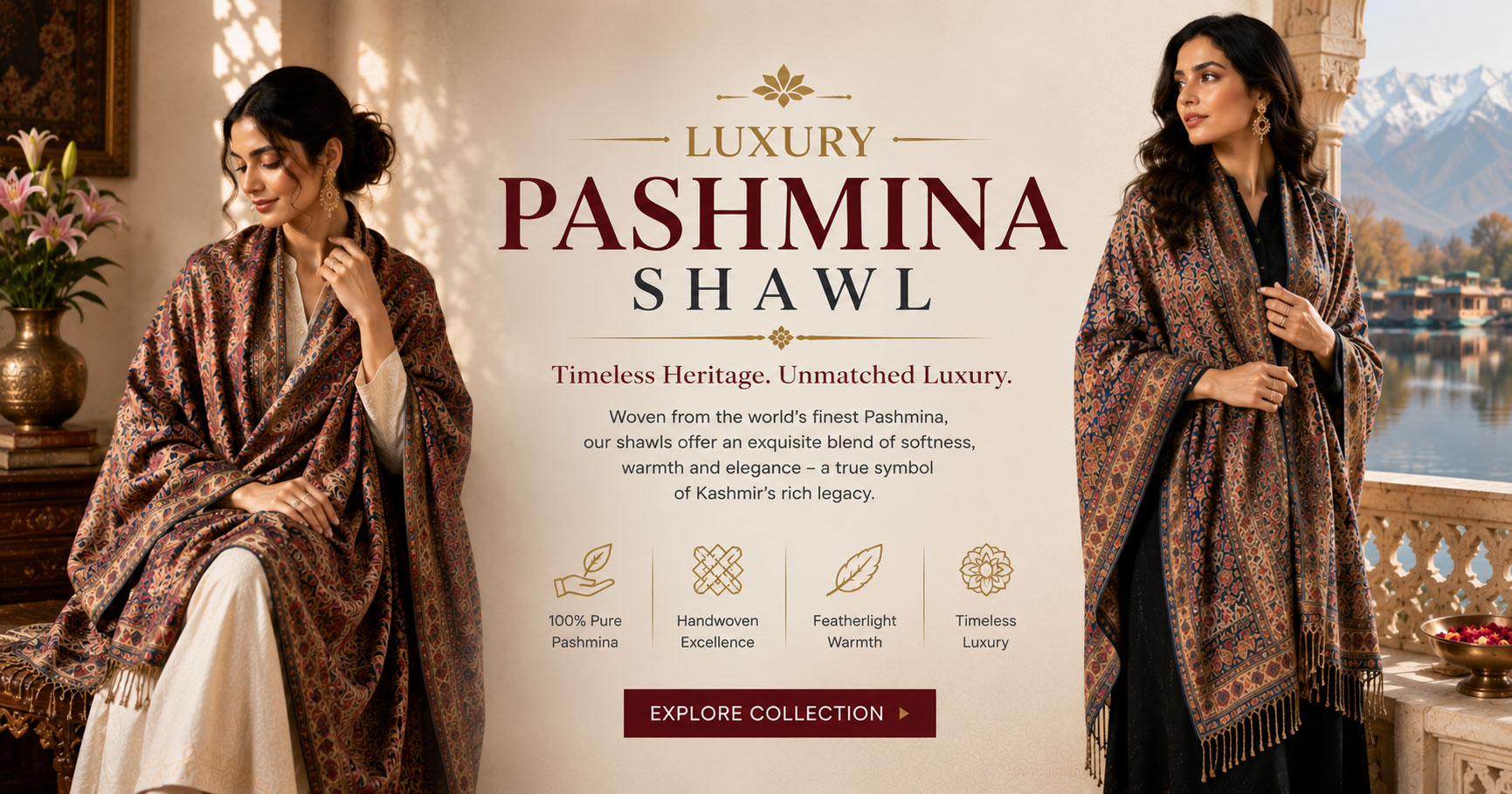 Luxury Pashmina Shawl: Timeless Elegance, Woven by Hand in Kashmir