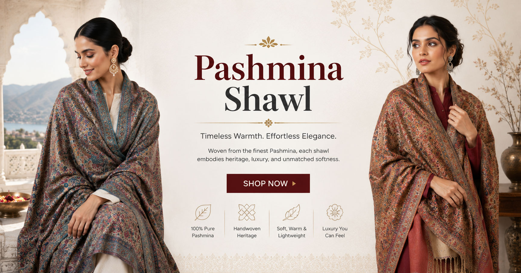 Pashmina Shawl: Pure Kashmiri Craftsmanship, Handmade for Generations