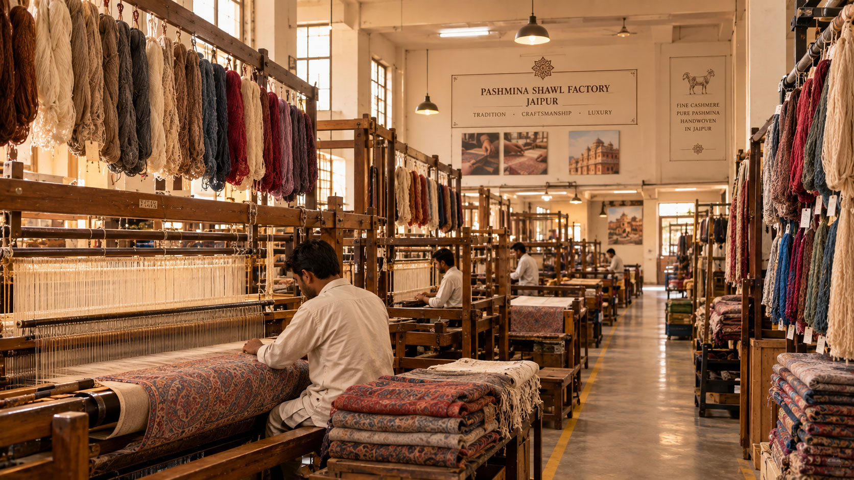 Pashmina Shawl Factory in Jaipur — Akee International