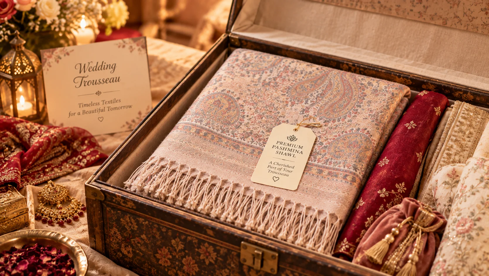 Wedding Trousseau Pashmina Shawl — Akee International